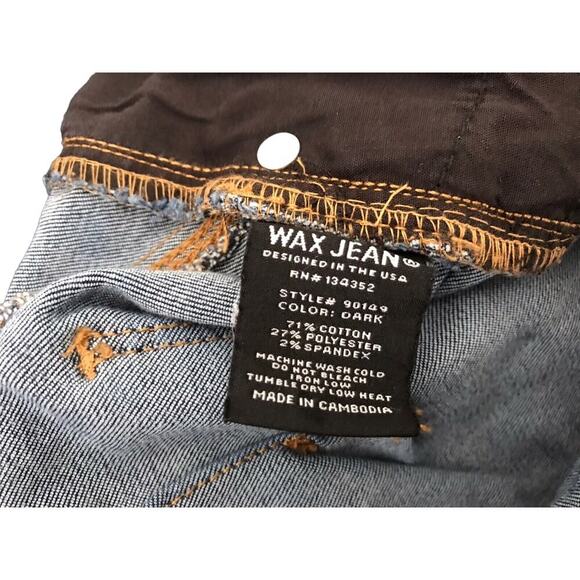Wax Jean Denim Short Size S Butt I Love You Stretch Mid Rise Med Wash Cuffed - Picture 5 of 6